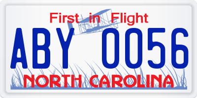 NC license plate ABY0056
