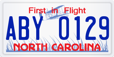 NC license plate ABY0129
