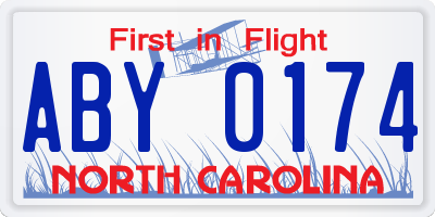 NC license plate ABY0174