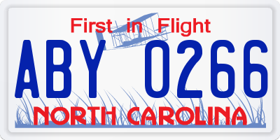 NC license plate ABY0266