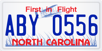 NC license plate ABY0556
