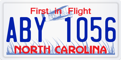 NC license plate ABY1056