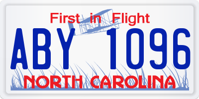 NC license plate ABY1096