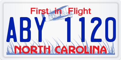NC license plate ABY1120