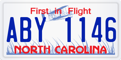 NC license plate ABY1146