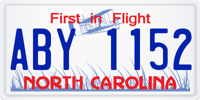 NC license plate ABY1152