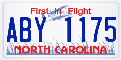 NC license plate ABY1175