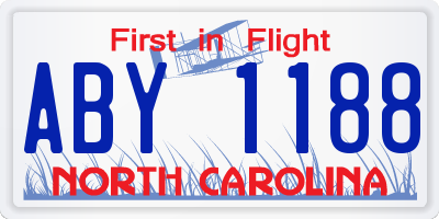 NC license plate ABY1188