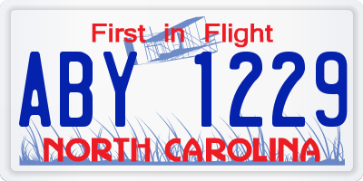 NC license plate ABY1229