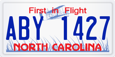 NC license plate ABY1427