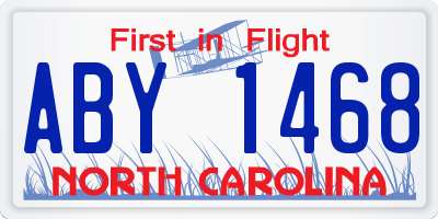 NC license plate ABY1468