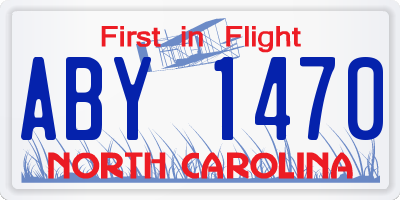 NC license plate ABY1470