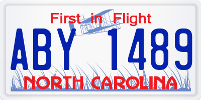 NC license plate ABY1489