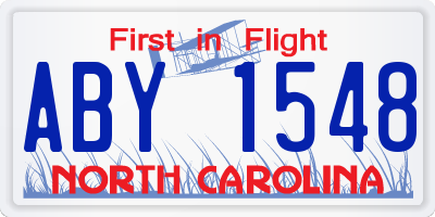 NC license plate ABY1548