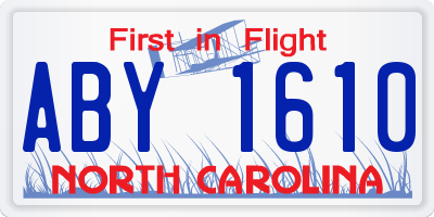 NC license plate ABY1610