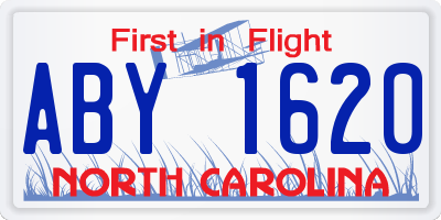 NC license plate ABY1620