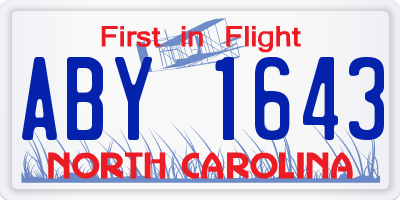 NC license plate ABY1643