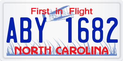 NC license plate ABY1682