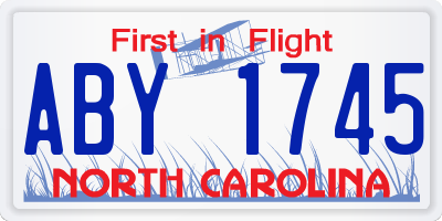 NC license plate ABY1745