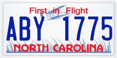 NC license plate ABY1775