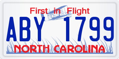 NC license plate ABY1799