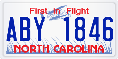 NC license plate ABY1846