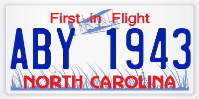 NC license plate ABY1943