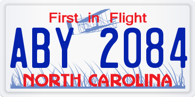 NC license plate ABY2084