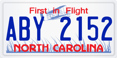 NC license plate ABY2152