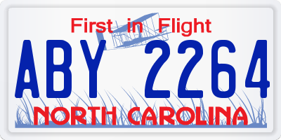 NC license plate ABY2264
