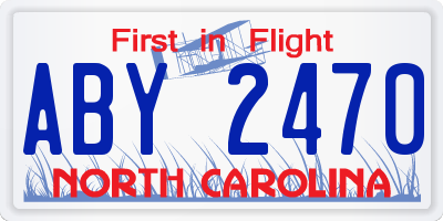 NC license plate ABY2470