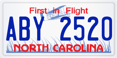 NC license plate ABY2520