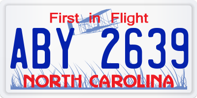 NC license plate ABY2639