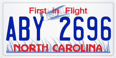 NC license plate ABY2696