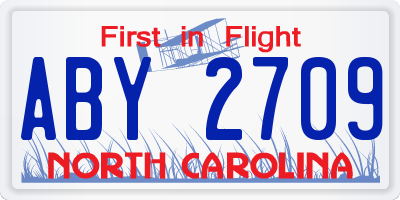 NC license plate ABY2709