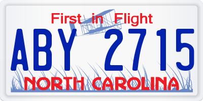 NC license plate ABY2715