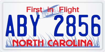 NC license plate ABY2856