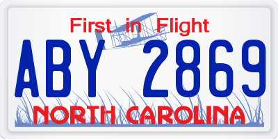 NC license plate ABY2869