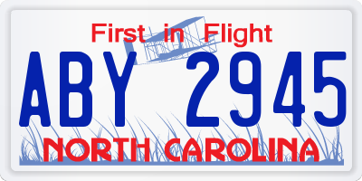 NC license plate ABY2945