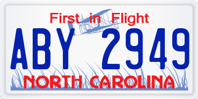NC license plate ABY2949