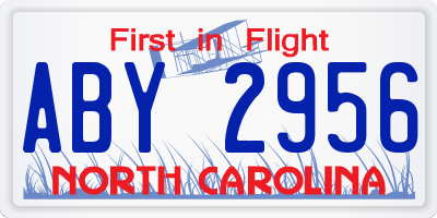 NC license plate ABY2956