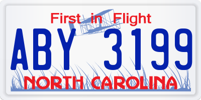 NC license plate ABY3199