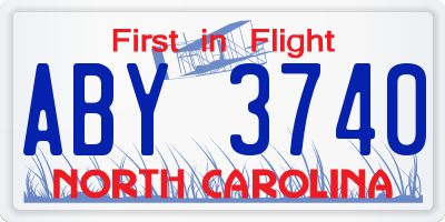 NC license plate ABY3740