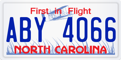 NC license plate ABY4066