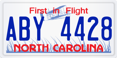 NC license plate ABY4428