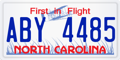 NC license plate ABY4485
