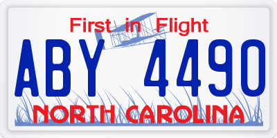 NC license plate ABY4490