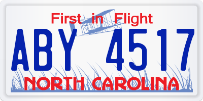 NC license plate ABY4517