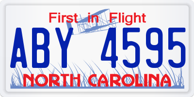 NC license plate ABY4595
