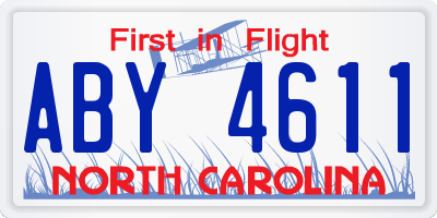 NC license plate ABY4611